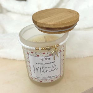 Scented candle and bracelet, Happy Mother&#39;s Day, soy wax, Grasse Cotton Flower fragrance, handmade creation, glass jar