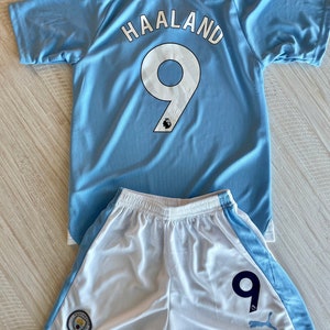 Erling Haaland 9 Manchester City F.C. 23-24 Youth Kids Jersey W-Shorts KIDS SIZE image 1