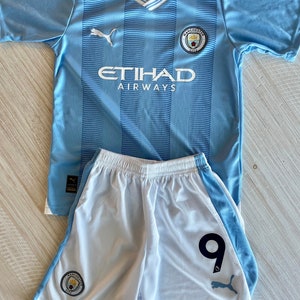 Erling Haaland 9 Manchester City F.C. 23-24 Youth Kids Jersey W-Shorts KIDS SIZE image 2