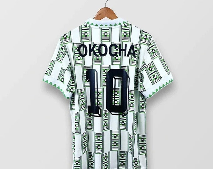 Personalized Name and Number, Nigeria 1994 World Cup Okocha Vintage Soccer Jersey Retro Classic Football Jersey