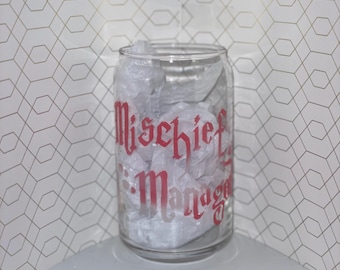 Cold Color changing Mischief Managed 16oz glass cup