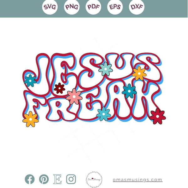 Jesus SVG - Retro Jesus SVG - Wavy Jesus Svg - Groovy Jesus SVG - Jesus Freak Svg - Digital Download - Sublimation File - Cricut file