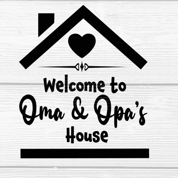 Welcome to Oma and Oma's House SVG -  Oma and Opa SVG Cut File -  Digital Download - Cricut - Sublimation File