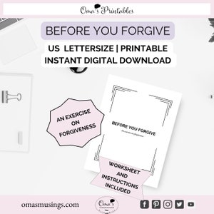 Forgiveness Worksheet: 12-Step Program Recovery Exercise (Printable PDF)