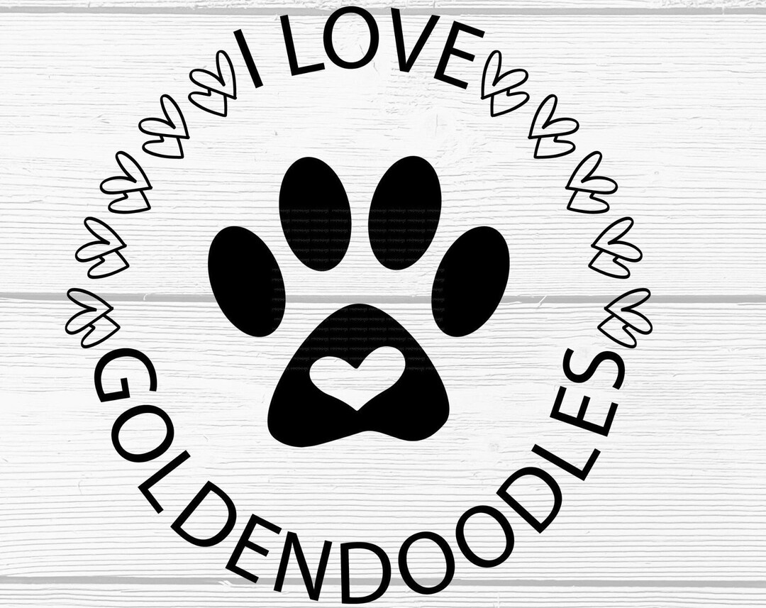 Goldendoodle SVG, Doodle Dog SVG, Goldendoodle Dog SVG, I Love