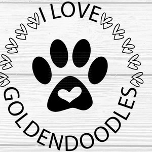 Goldendoodle SVG, Doodle Hund SVG, Goldendoodle Hund SVG, I Love Goldendoodles SVG - Digitaler Download - Cricut - Sublimationsdatei
