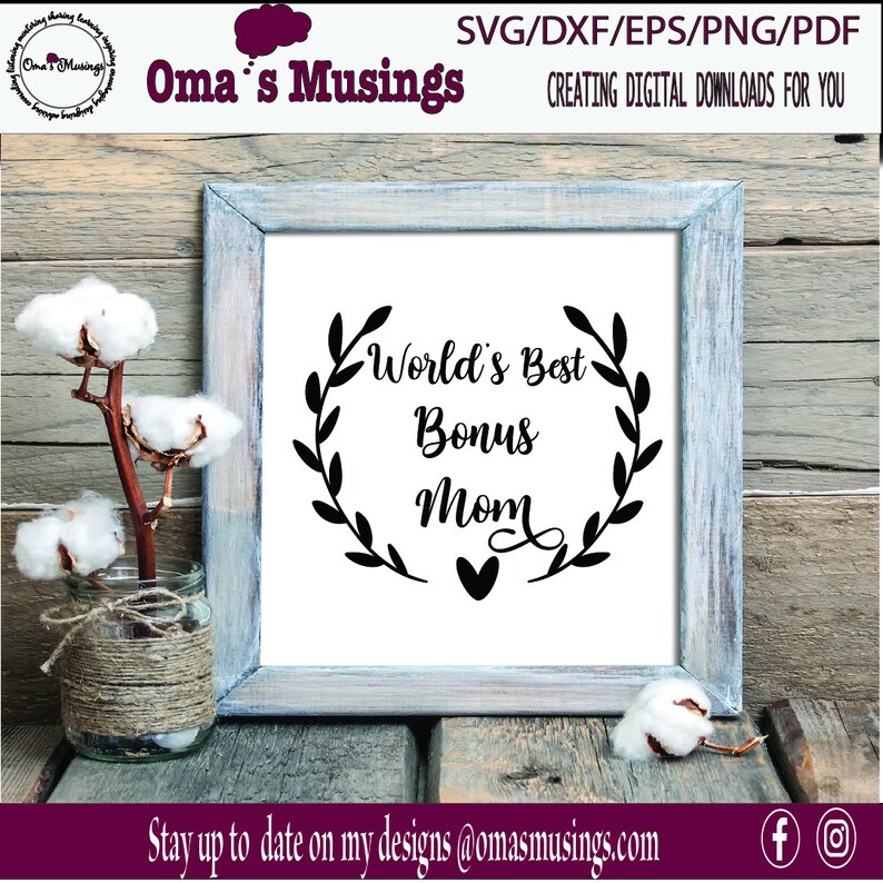 World's Best Bonus Mom SVG Bonus Mom SVG Mother's Etsy