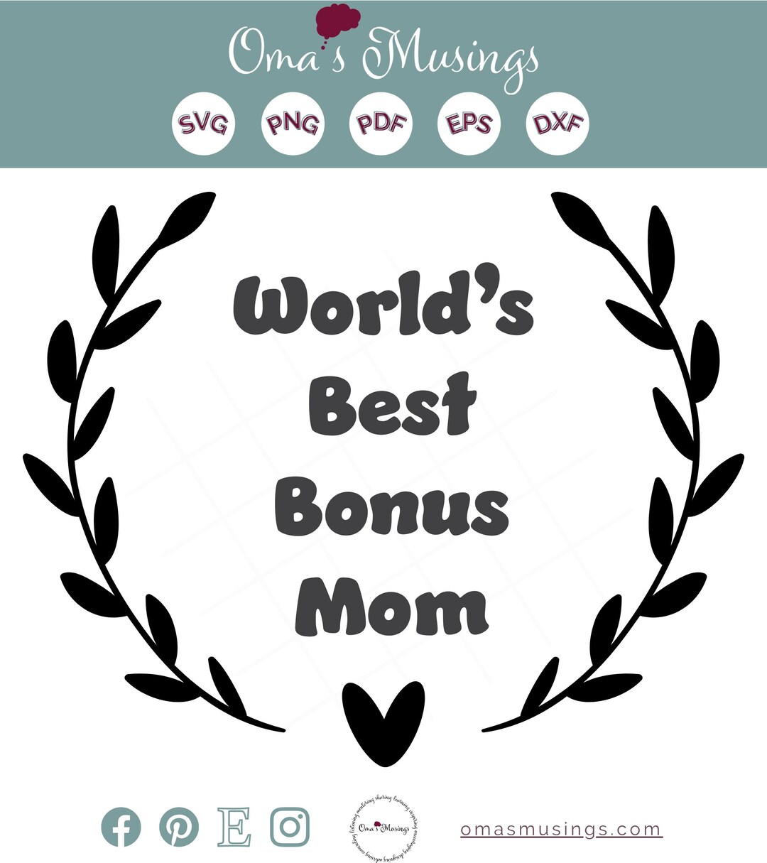 Bonus Mom SVG World's Best Bonus Mom SVG Mother's Etsy