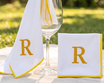 Custom Monogrammed Wine Glass Polishing Cloth, Embroidered Stemware Drying Towel, Gift for Wine Lovers S07