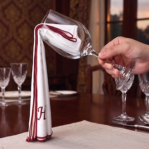 Personalized Monogrammed Wine Glass Polishing Cloth, Custom Stemware Drying Towel, Gift for Wine Lovers S07