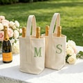 Bachelorette Wine Tote Bag, Custom Embroidered Wine Bottle Bag, Bridal Shower Gift, Personalized Wine Carrier for Bride Tribe SJ05 product logo
