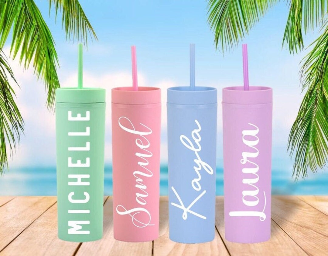 Personalized Skinny Tumbler 16oz Acrylic Bridesmaid Gifts Tumbler Cups ...