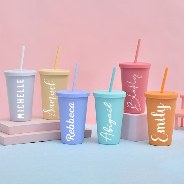 Personalized Tumbler With Straw 16oz Acrylic Bridesmaid Cups Personalized Cups Bachelorette Party Favors