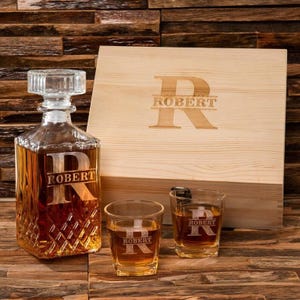 Cadeaux garçons d'honneur, carafe à whisky personnalisée avec boîte en bois, proposition de garçons d'honneur cadeau garçon d'honneur meilleur homme Cadeau pour papa