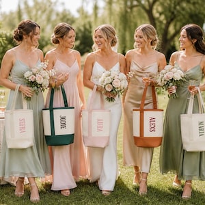 Monogramm Wein Einkaufstasche, Individuell gestickte Canvas Weintasche, personalisierte Weinträger, Brautparty Geschenk, benutzerdefinierter Name Weintasche SJ2604