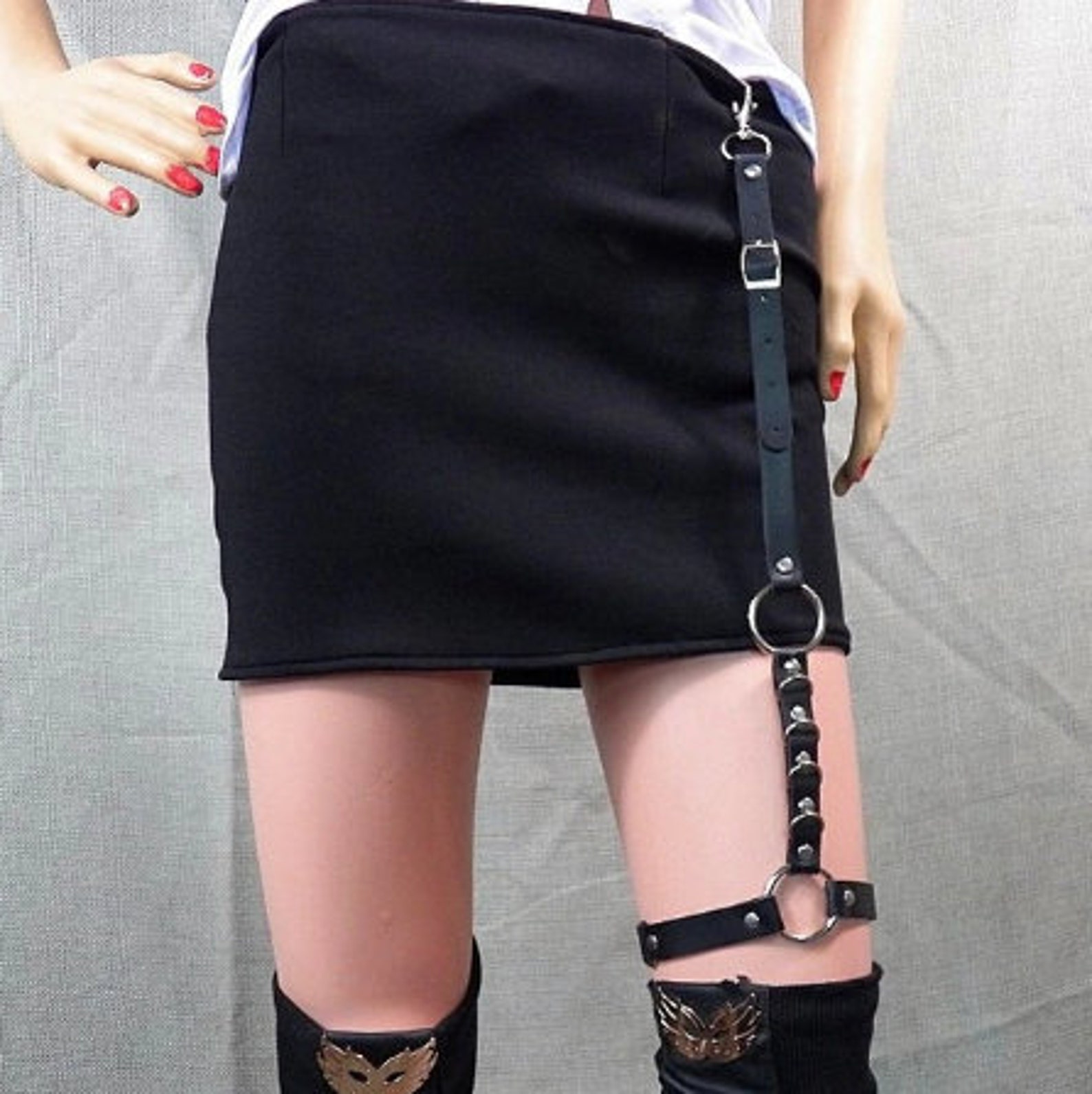 Women Skirt Belt Female Pu Leather Hiphop Rock Sexy Etsy