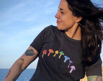 Women's T-Shirt - Rainbow Mushrooms