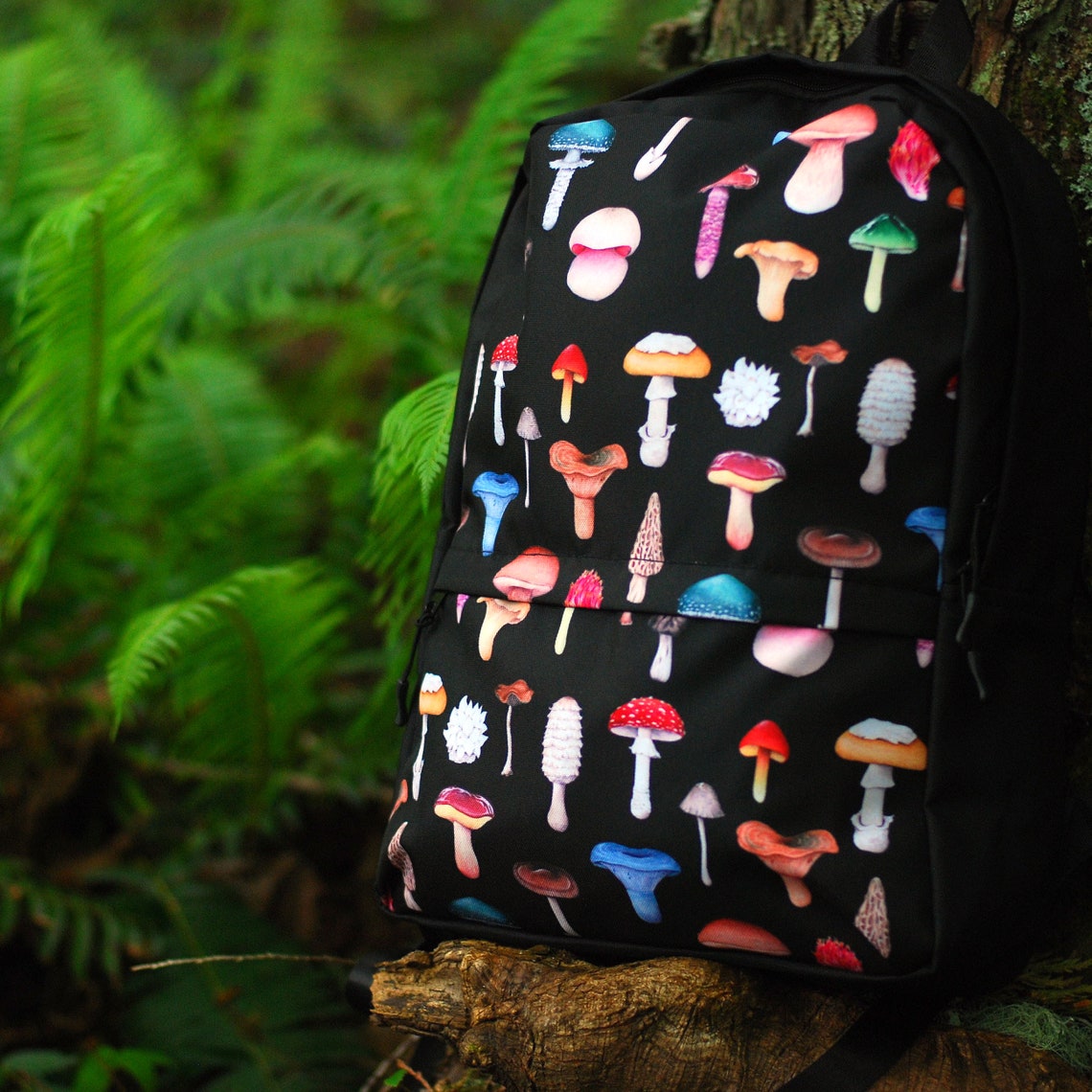 Mushroom Backpack Colorful Mushrooms Gift for Mushroom Etsy