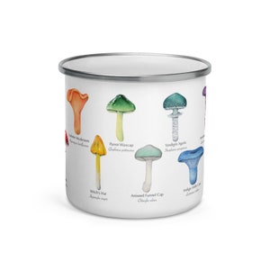 Mushroom Rainbow Spectrum Enamel Camping Mug