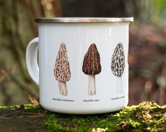 Morel Mushrooms Enamel Camping Mug