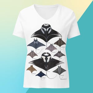 Women&#39;s Manta Ray V-Neck Shirt