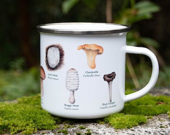 Edible Mushrooms Enamel Camping Mug