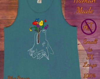 Camiseta sin mangas LGBTQ+ con diseño sutil de orgullo: Ramo de flores de lobo