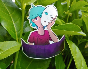 Blue Hair Masked Dungeon Master Purple DM Screen D&D Sticker- Water Resistant