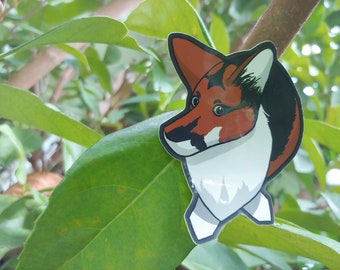 Corgi Dog Vinyl Sticker Diecut Laptop Decal Side Eye