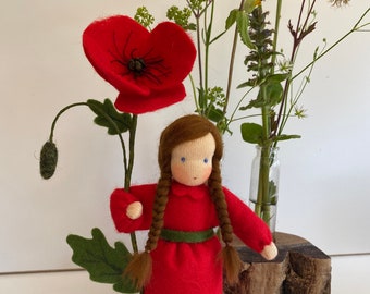 Poppy Flower Child Waldorf Art