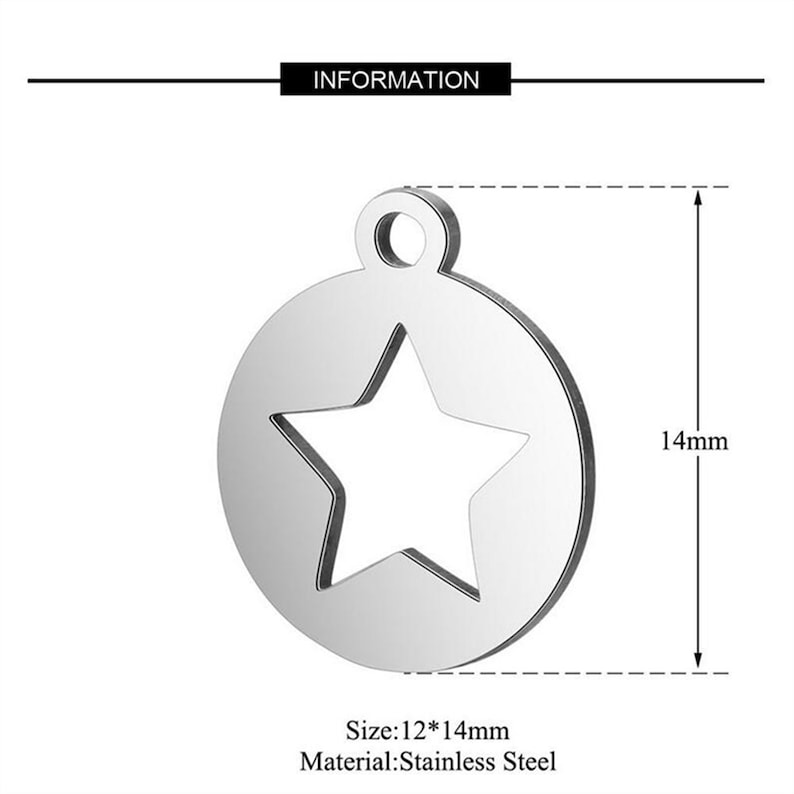 1020pcs Stainless Steel Hollow Star Cut Out Silver Color Pendants Making DIY Handmade Tibetan Finding Jewelry 12X14MM