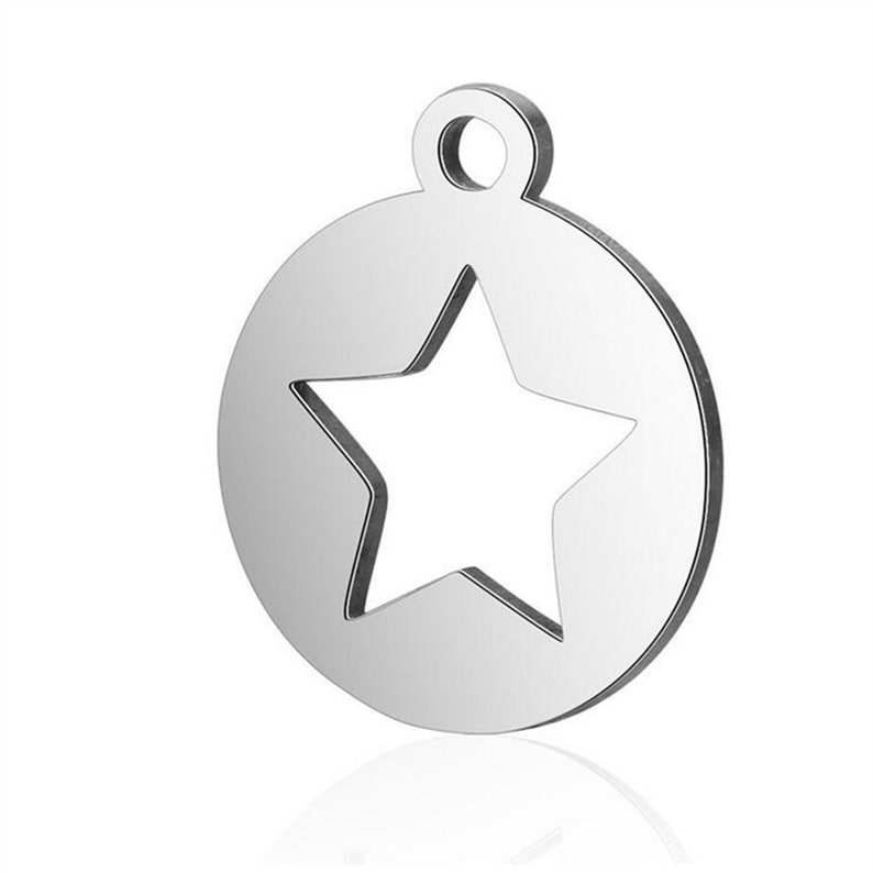 1020pcs Stainless Steel Hollow Star Cut Out Silver Color Pendants Making DIY Handmade Tibetan Finding Jewelry 12X14MM