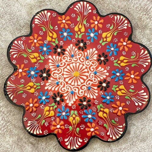 Decorative Ceramic Table Trivet 7 Tile Trivet Ceramic Etsy