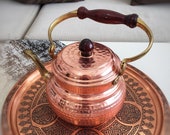 Turkish Copper Teapot, Handmade Copper Kettle, Vintage Style Copper Tea Kettle, Copper Herbal Teapot, Copper Coffee Pot