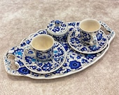 Turkish Ceramic Coffee Serving Set, Ceramic Coffee Cup With Tray, Ceramic Coffee Set, Handmade Turkish Ceramic Coffee Cups And Saucers Set