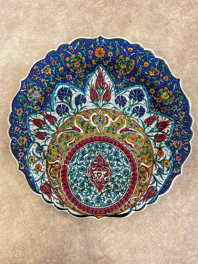 12&rsquo;&rsquo; Turkish Ceramic Wall Plate Decorative Ceramic | Etsy