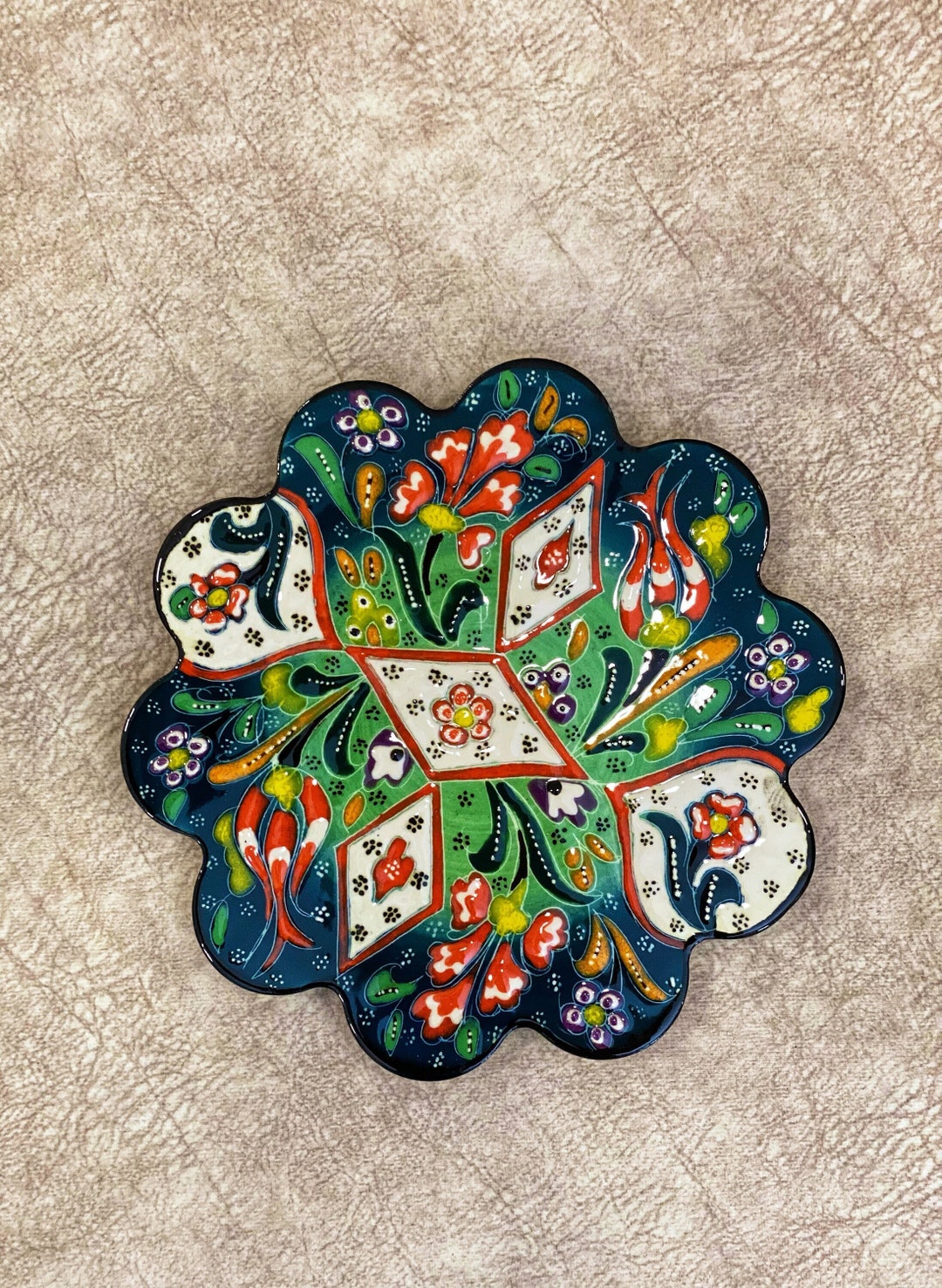 Decorative Ceramic Trivet 7, Tile Trivet, Ceramic Coaster, Pot Trivet
