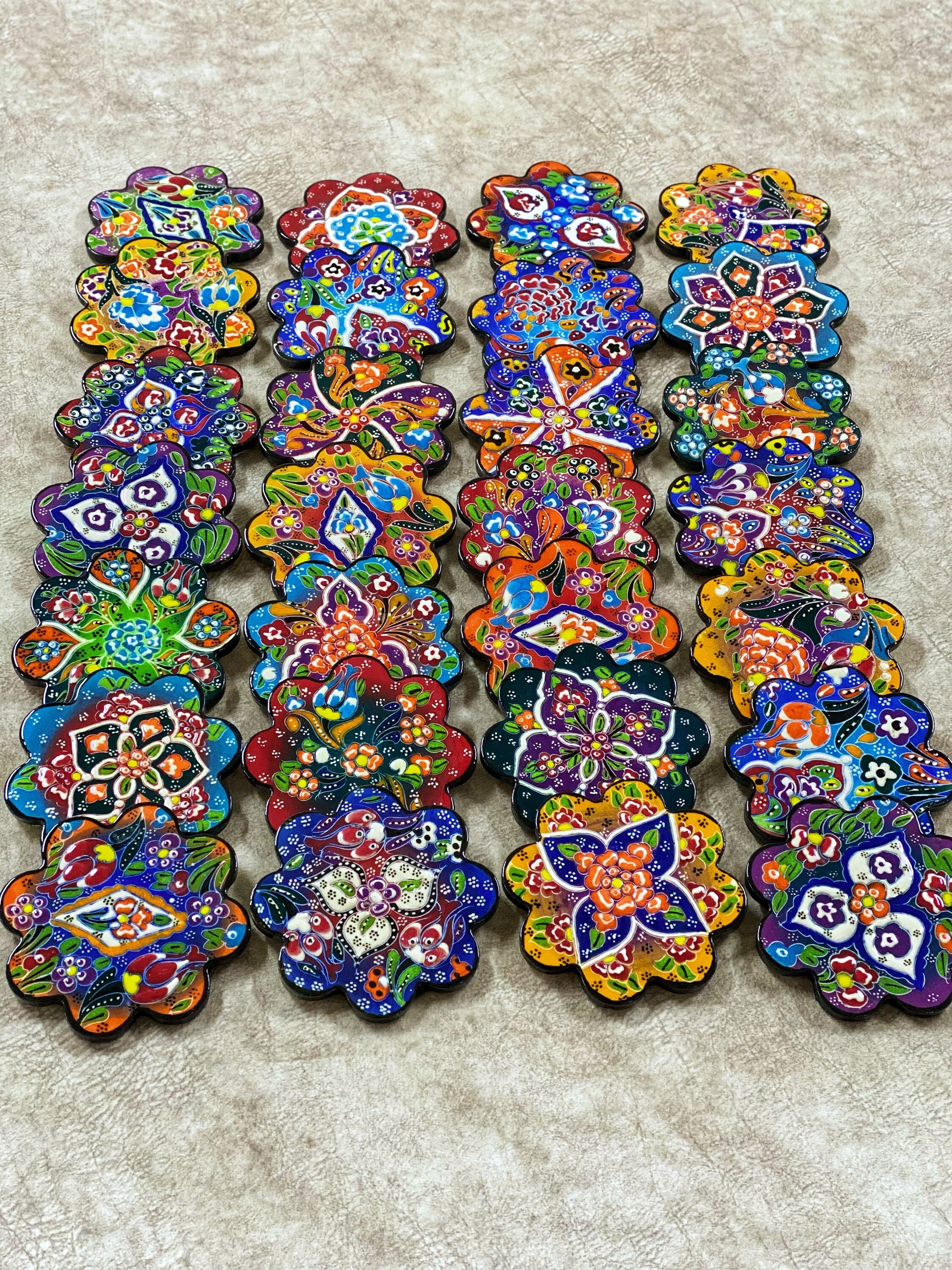 4x Turkish Ceramic Coaster Set, Mixed Set Of 4 Ceramic Tile Coaster, Cup  Coasters, Home Decor – Istanbul Art Workshop