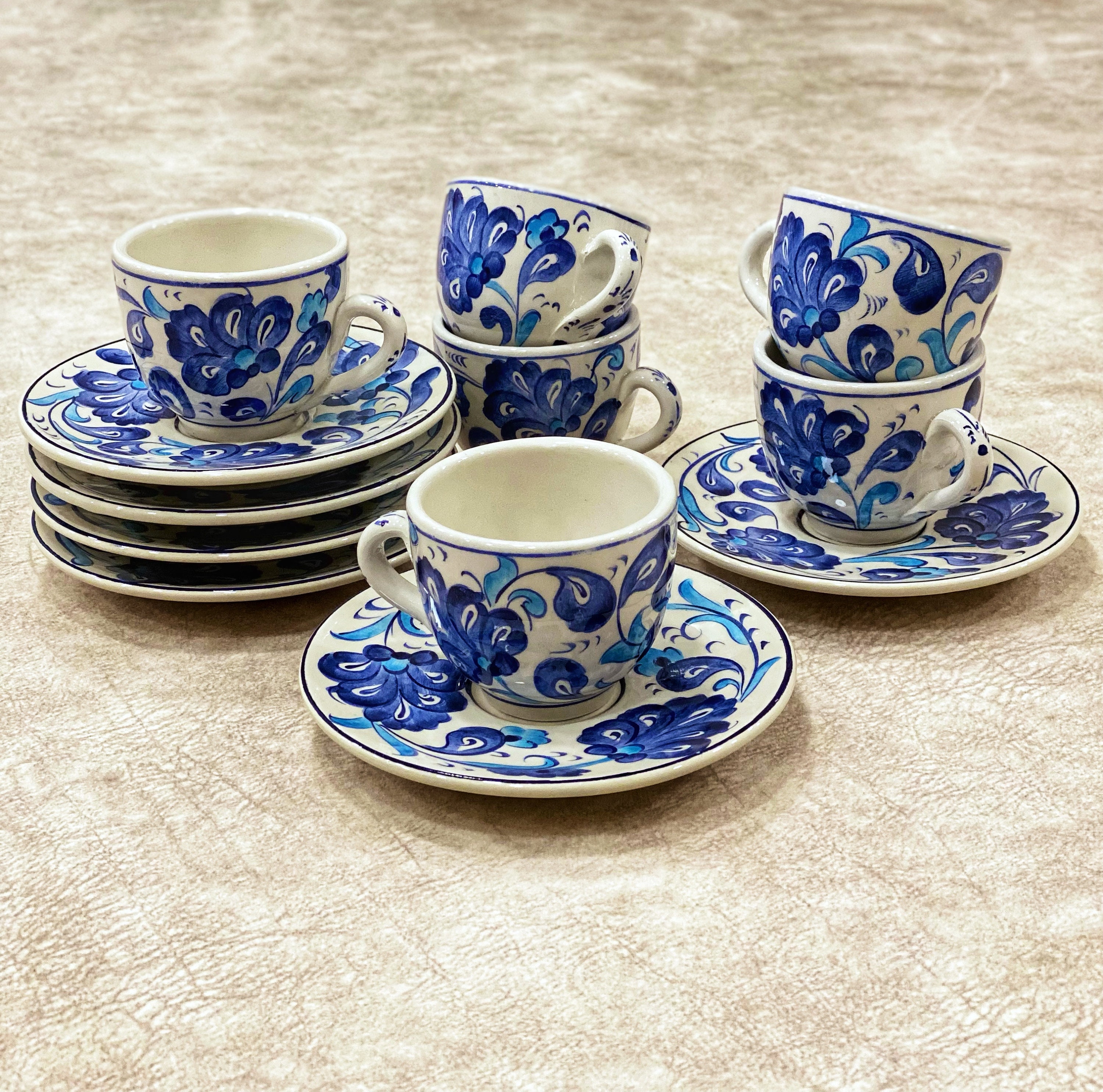 Ceramic Espresso Cups with Saucers Set of 6 – Animi Causa