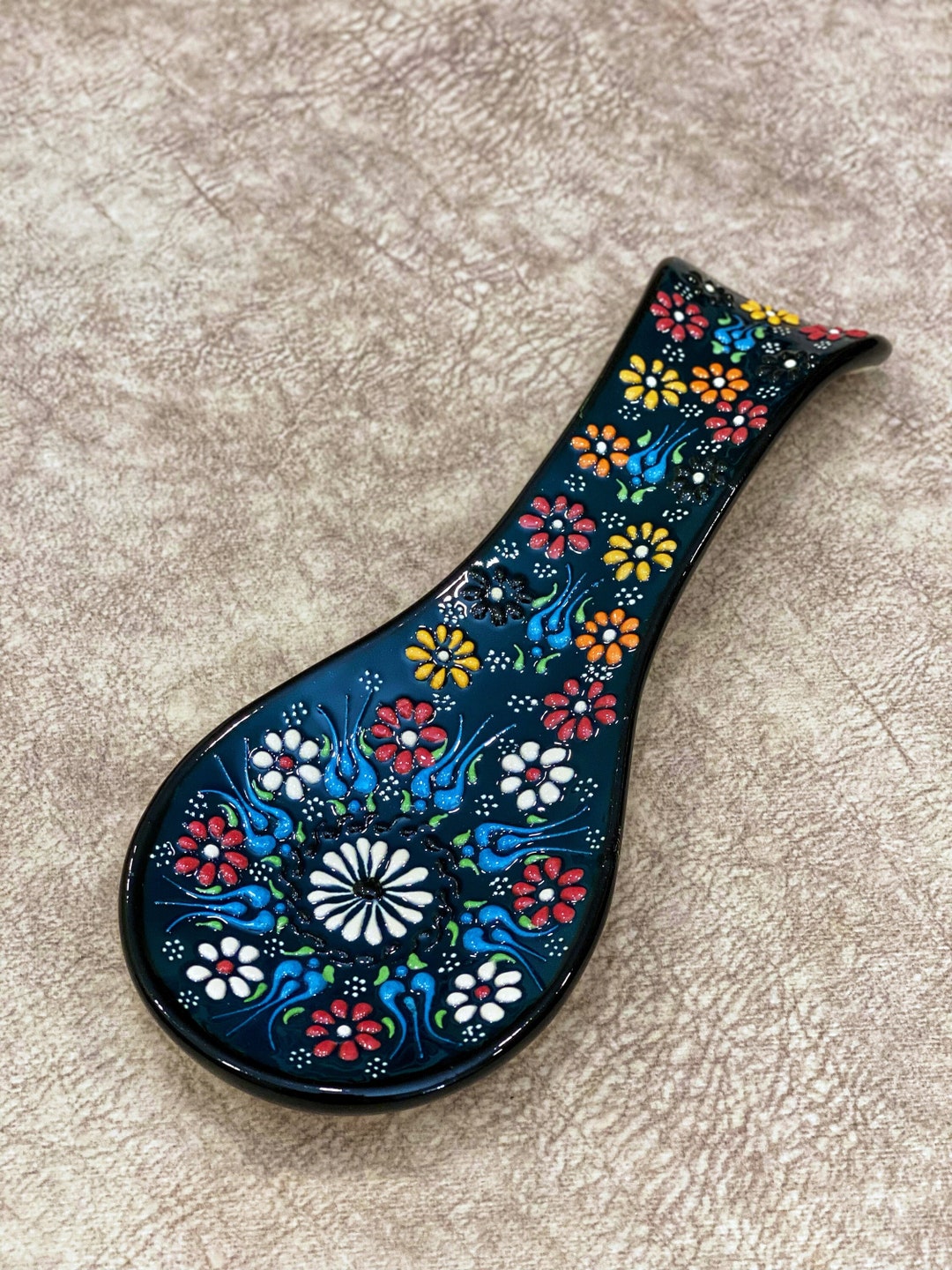 Cucchiaio Da Minestra In Ceramica Blu Stile Giapponese - Per Ramen, Zuppe, Ciotole, Design Retro - Foto 7