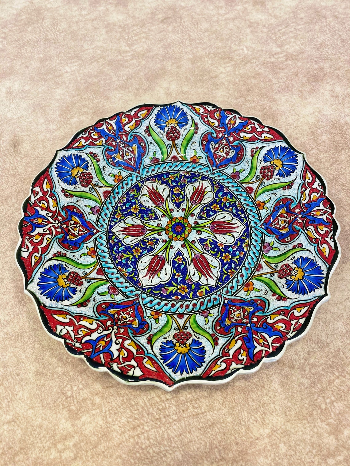 Decorative Ceramic Wall Plate 12&rsquo;&rsquo; Colorful Wall | Etsy