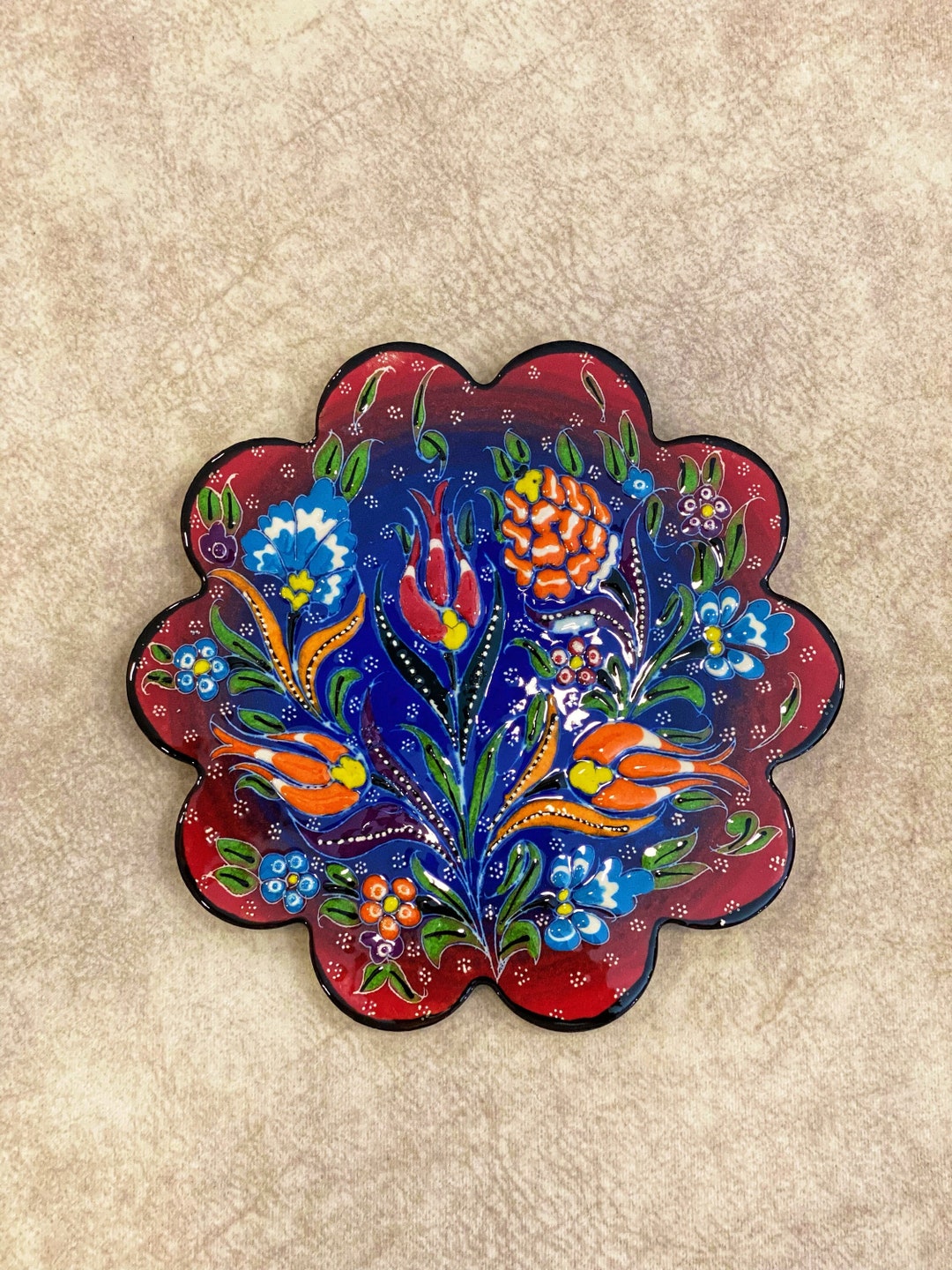 Decorative Ceramic Trivet 7 Tile Trivet Ceramic Etsy