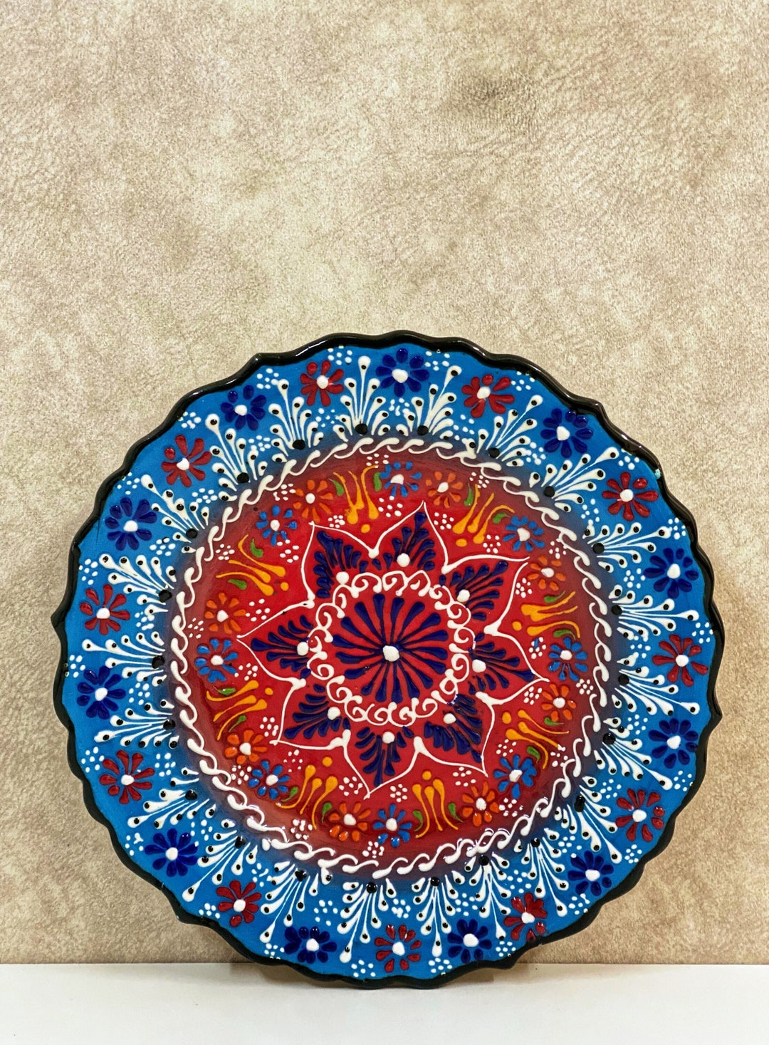 10'' Turkish Wall Plate, Colourful Wall Decor, Decorative Plate for