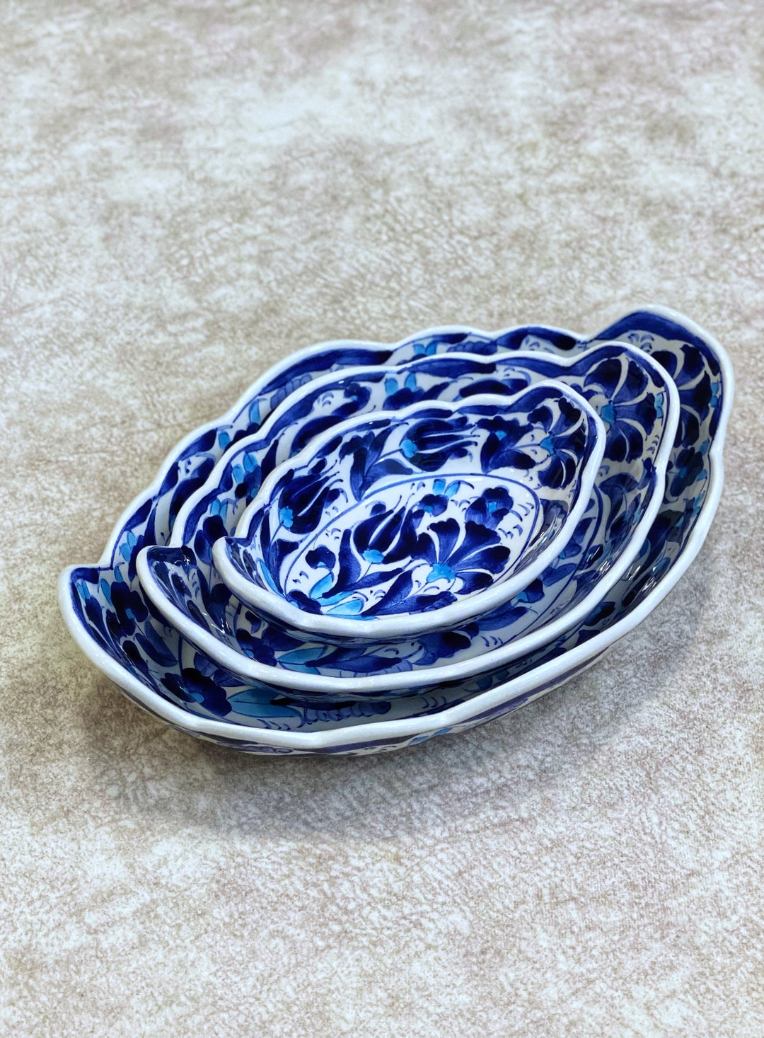 3x Large Ceramic Serving Bowl Set Handmade Ceramic Plates Etsy UK