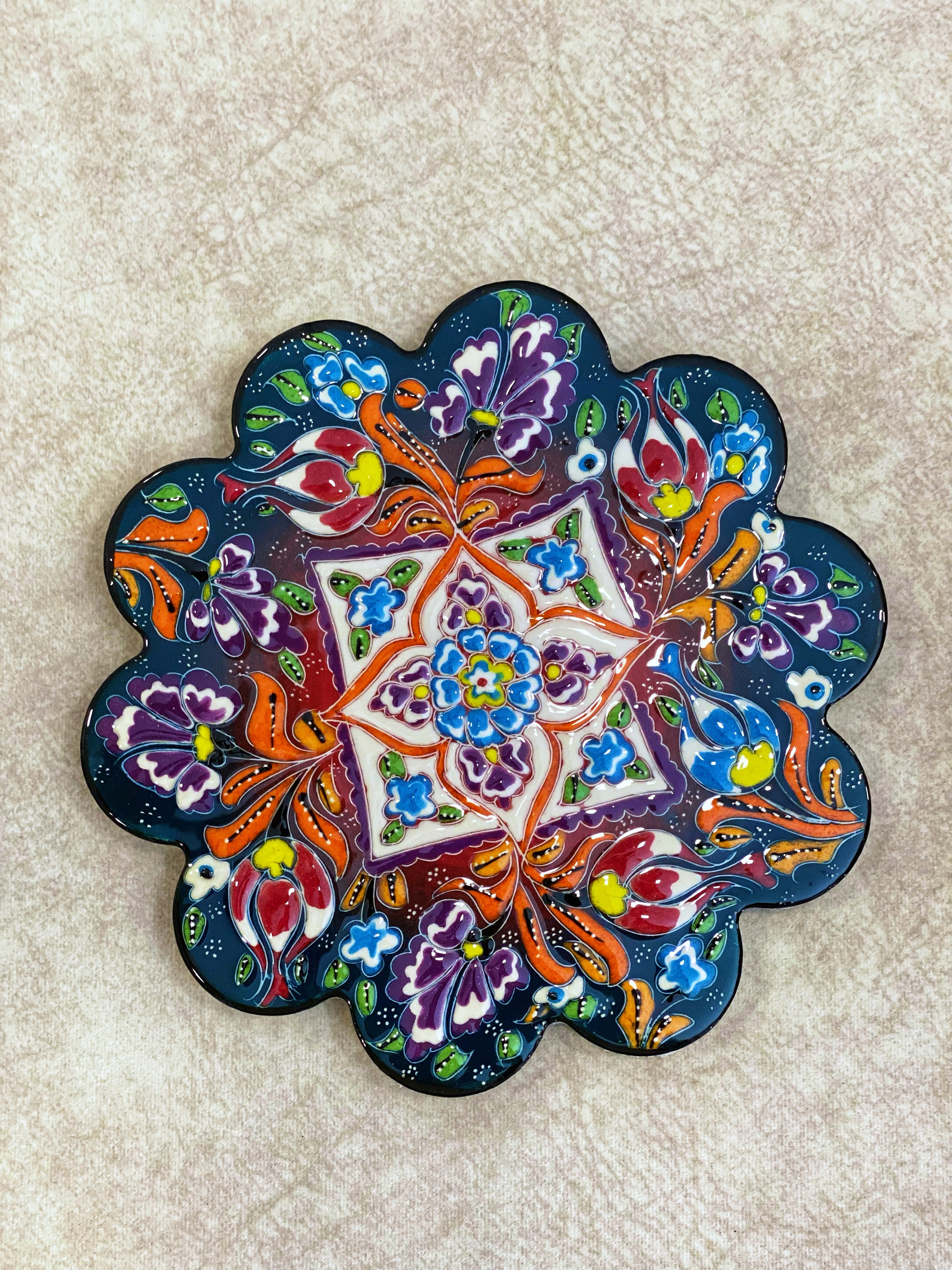 7'' Traditional Turkish Ceramic Trivet for Hot Dishes Etsy