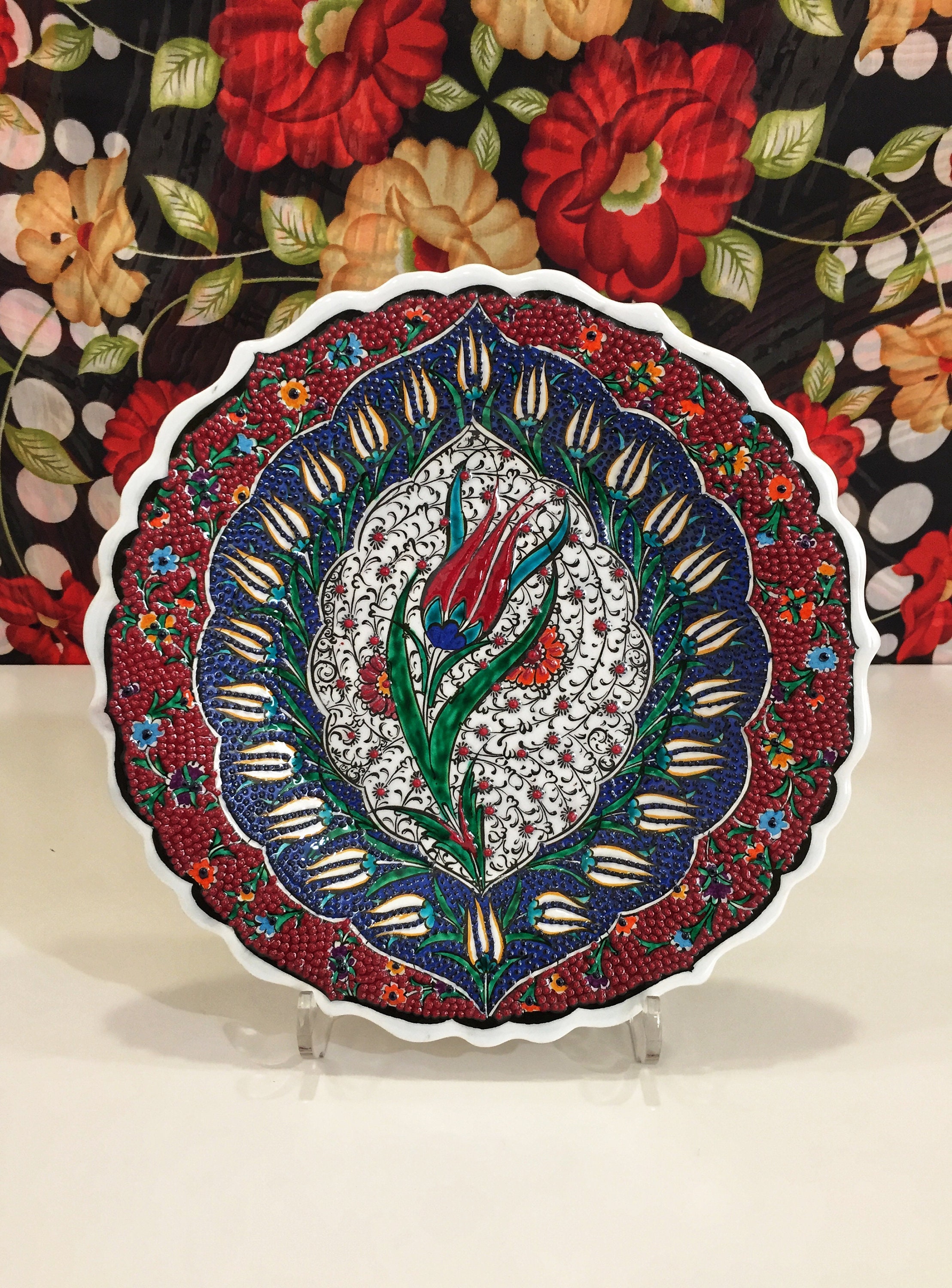 10'' Handmade Turkish Decorative Ceramic Plate For Etsy