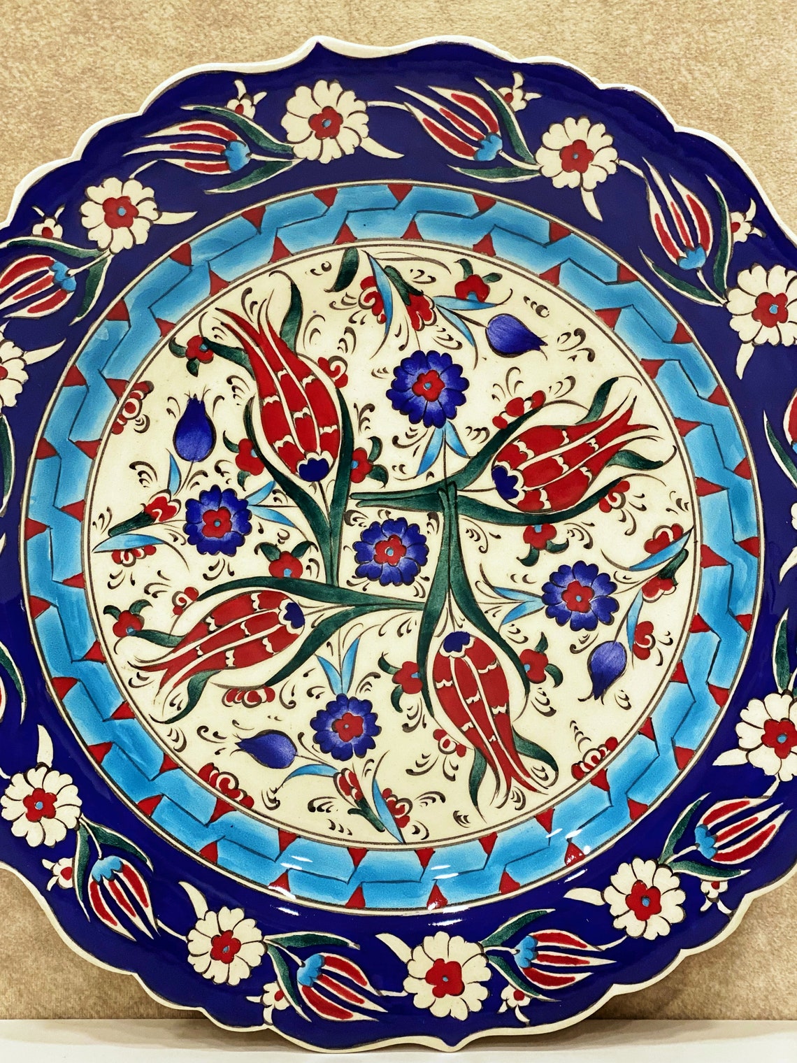 12&rsquo;&rsquo; Turkish Ceramic Wall Plate Decorative Ceramic - Etsy