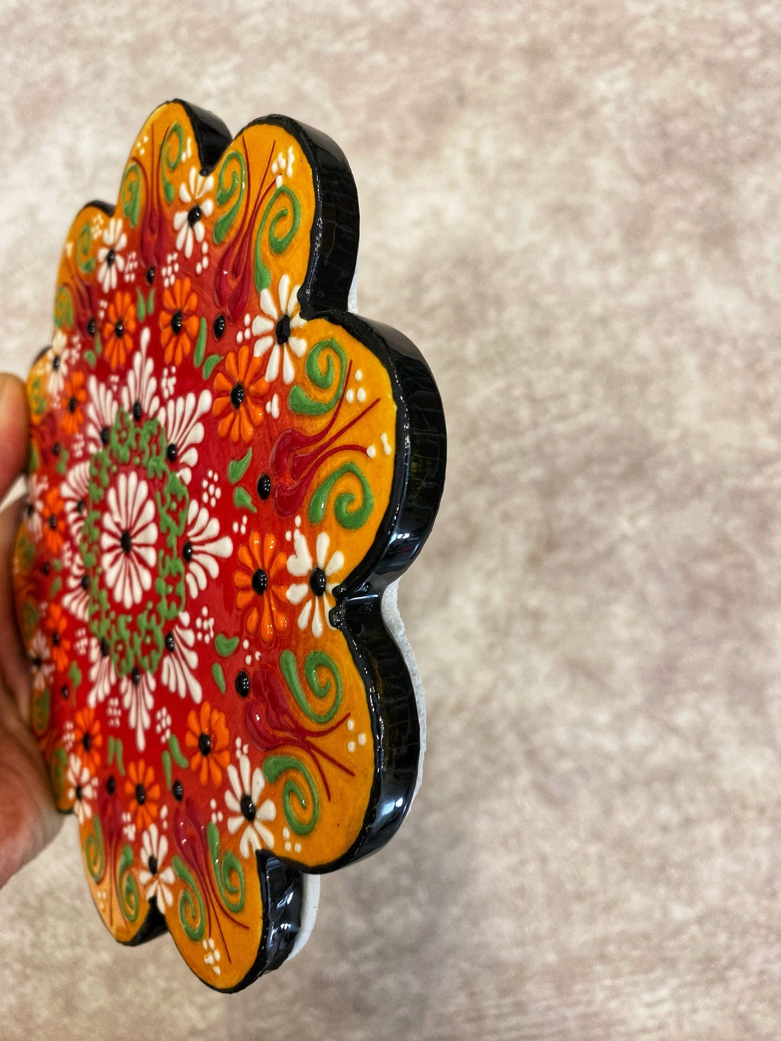 Dekorative Keramik Untersetzer 7 Fliesen Untersetzer | Etsy