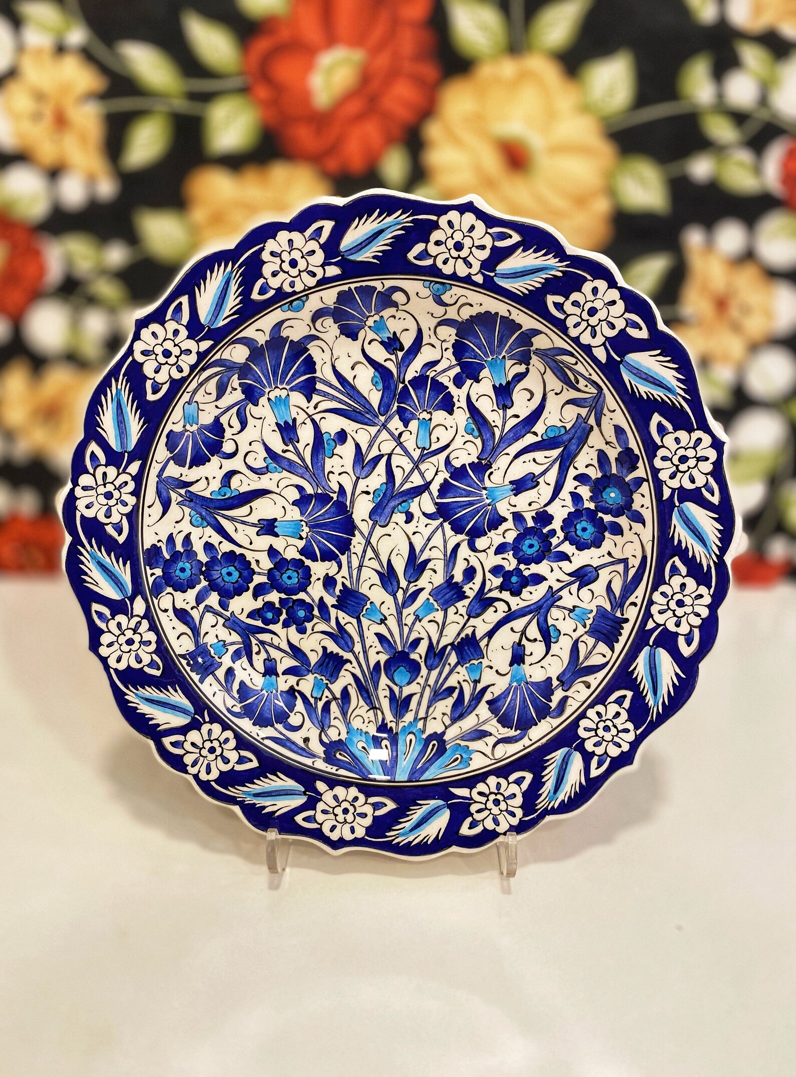 12&rsquo;&rsquo; Turkish Ceramic Wall Plate Decorative Ceramic | Etsy