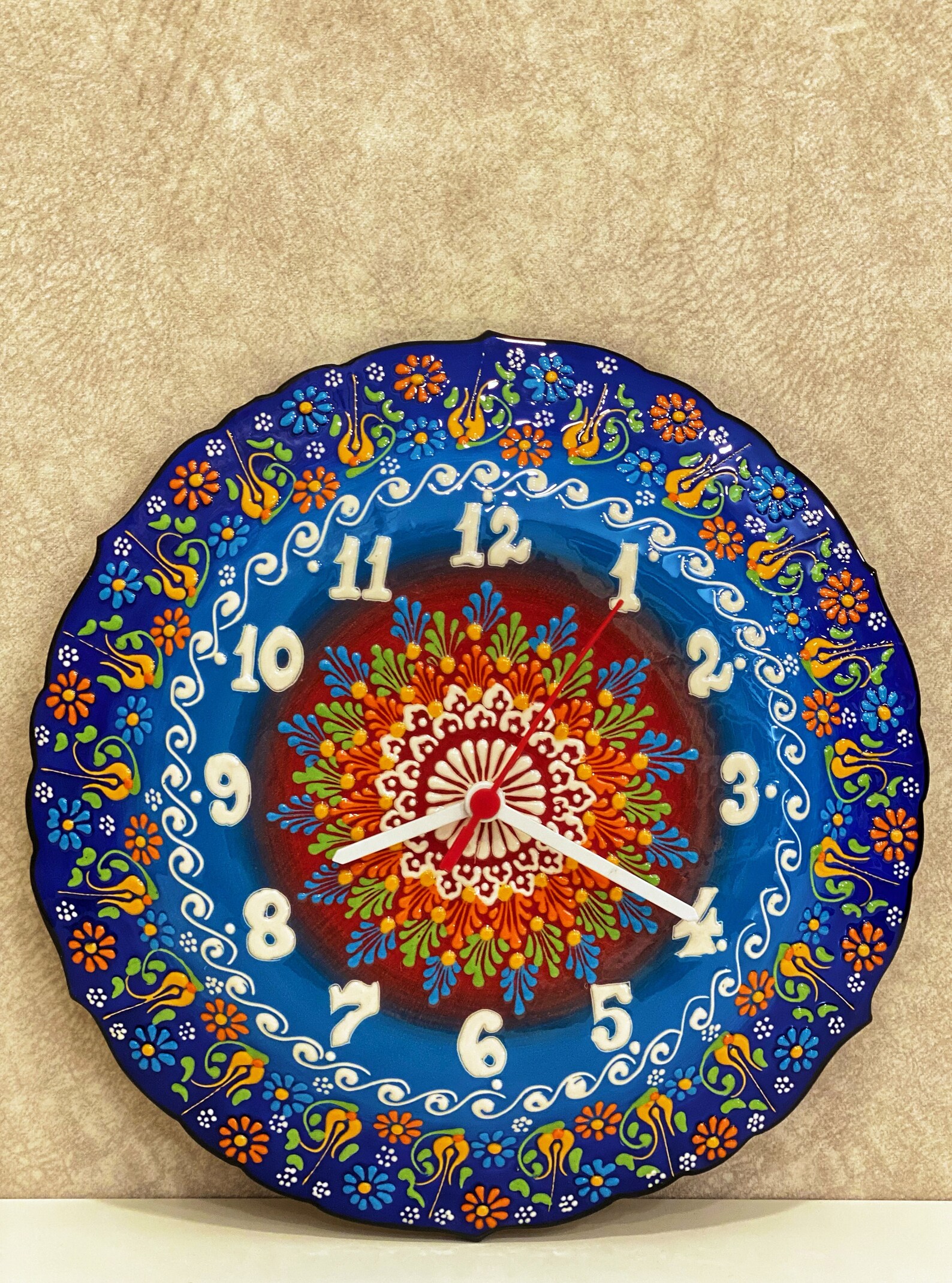 12'' Handmade Ceramic Wall Clock Decorative Ceramic Etsy